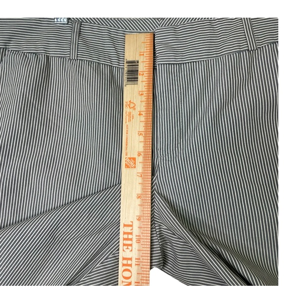 Norma Kamali Career Crop Pant Gray White Straw Stripe Women Size 10(34x26)EUC - Picture 11 of 12